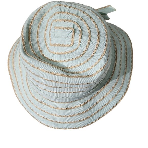 Tommy Bahama Women's Blue & Gold Striped Bucket Sun Hat Beach Vacation - Picture 4 of 5